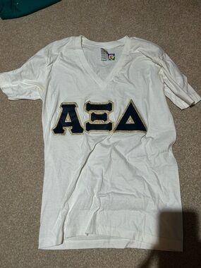 Axid letters - Navy Greek Letters and Gold Trim